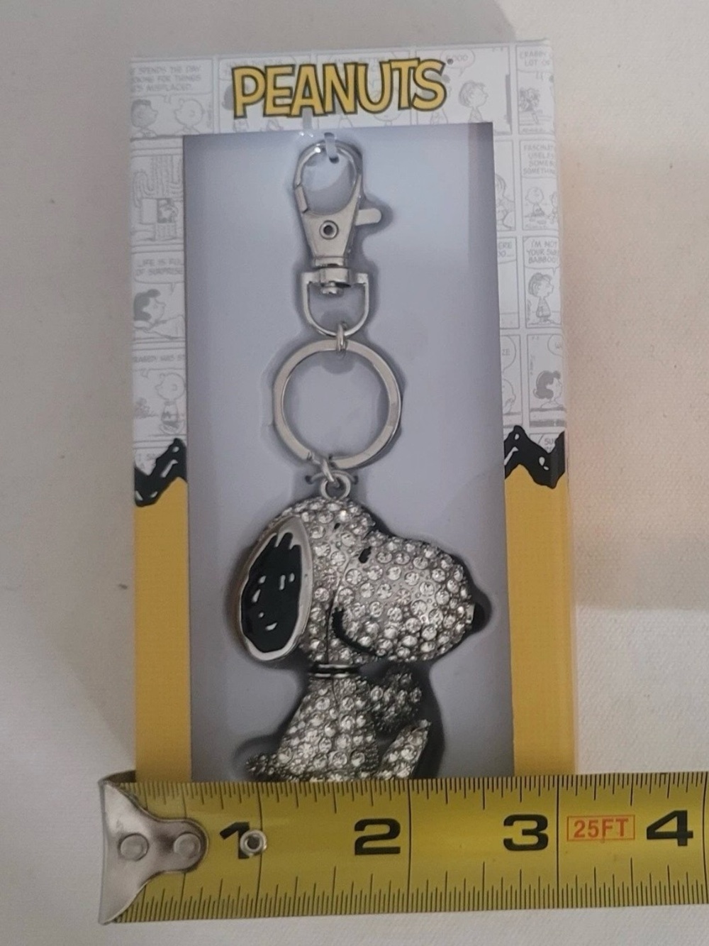 Peanuts Snoopy Rhinestone Clip-On Bag Charm - Silver - Picture 13 of 15